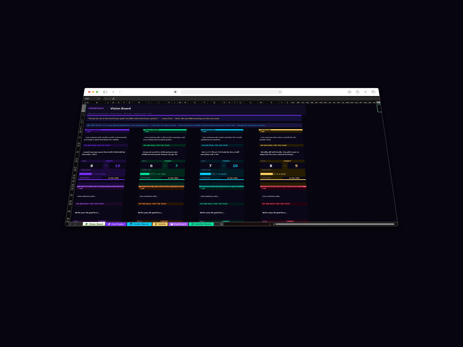 ForgeTrack Goal & Vision Planner