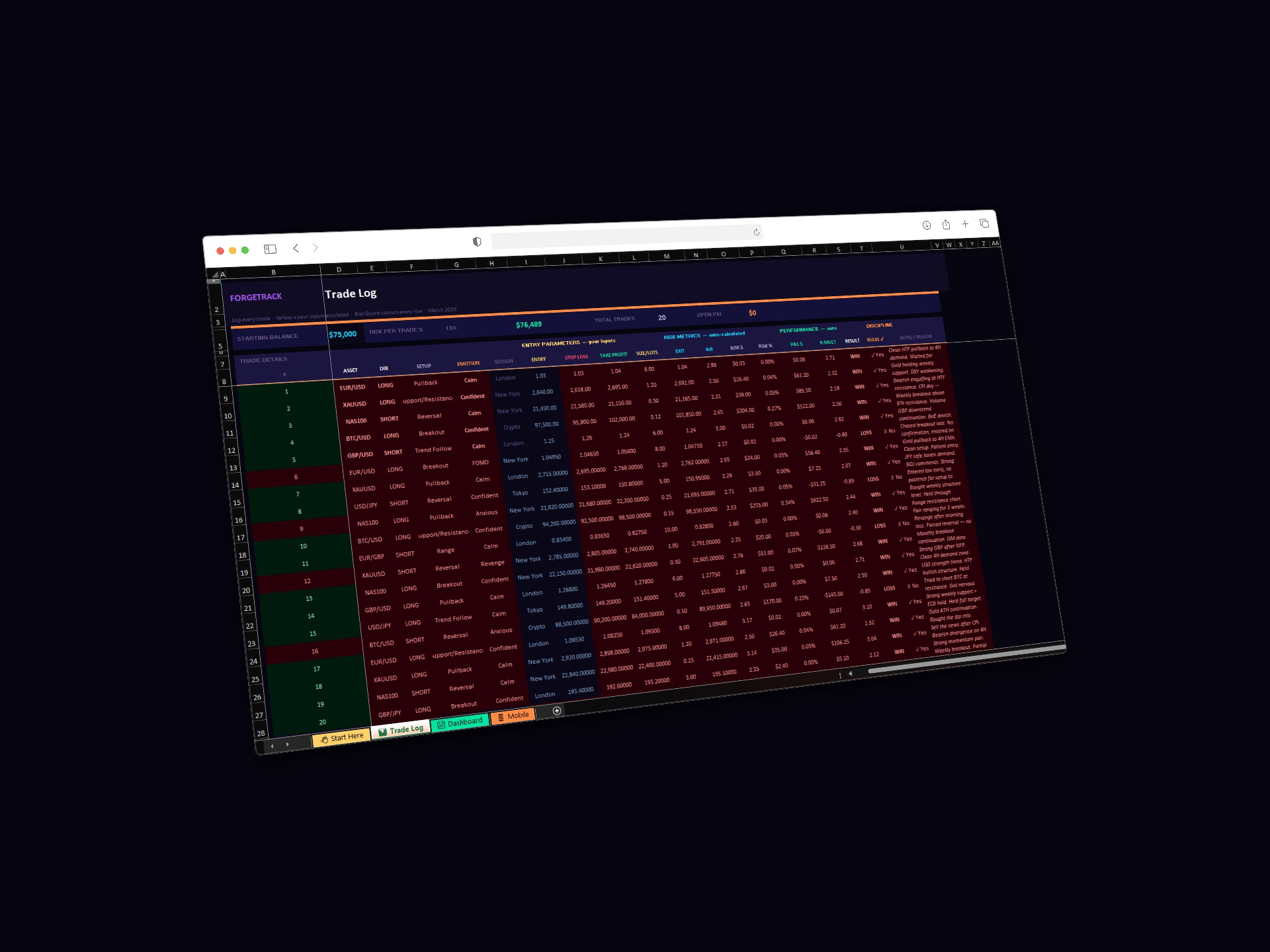 ForgeTrack Trade Tracker